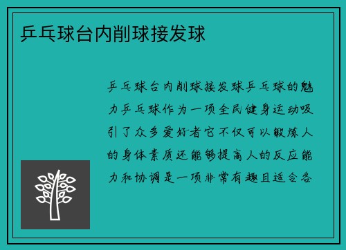 乒乓球台内削球接发球