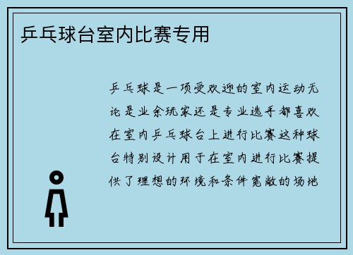 乒乓球台室内比赛专用