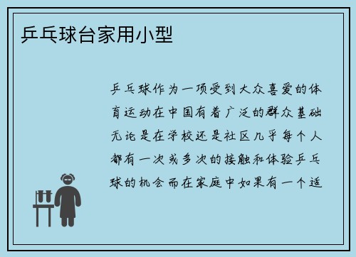 乒乓球台家用小型