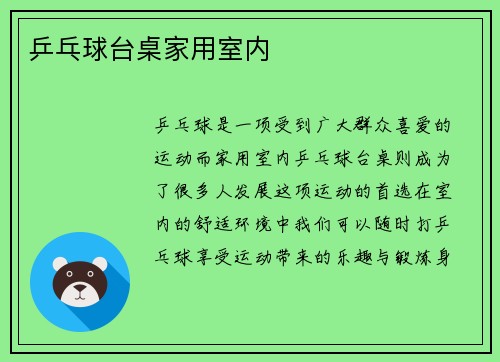 乒乓球台桌家用室内