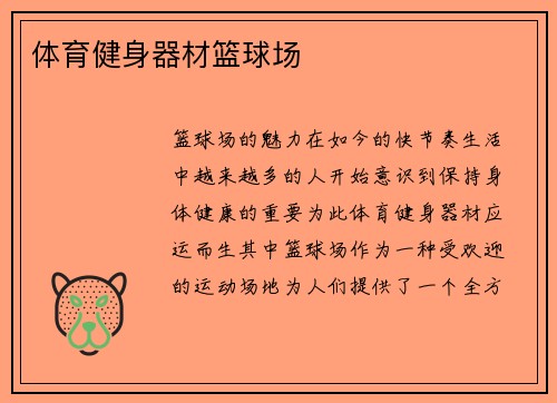 体育健身器材篮球场