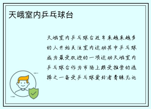 天峨室内乒乓球台